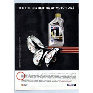 2007 Mobil 1 One Motor Oil Big Bertha Golf Club Vintage Print Ad Wall Art
